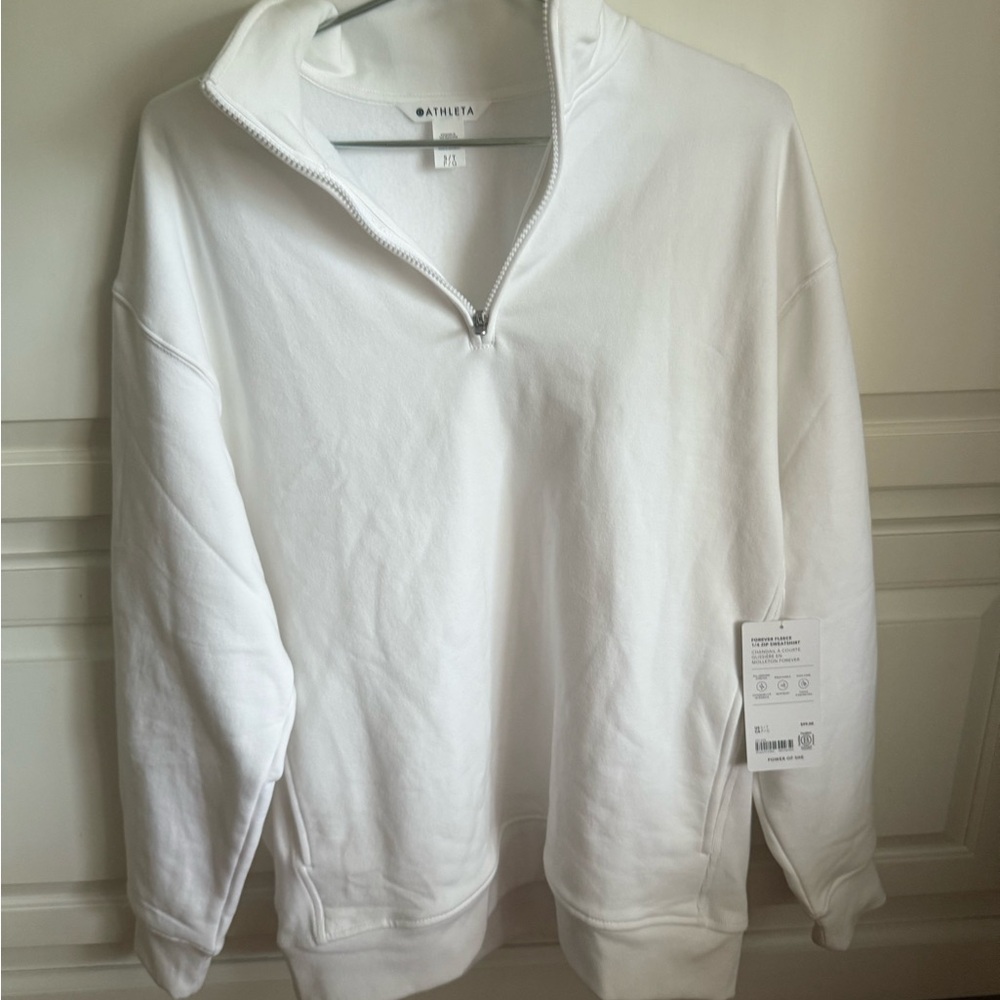 Athleta Forever Fleece 1/4 zip sweatshirt
